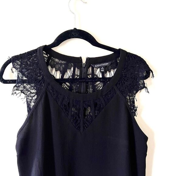 41 Hawthorn Jarred Lace Detail Cap-Sleeve Blouse in Black size LP - Picture 5 of 6